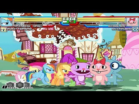 My Little Pony vs Happy Tree Friends (AK1 BLUE VS RED) 4v4 MUGEN Battle #5 Series!!!