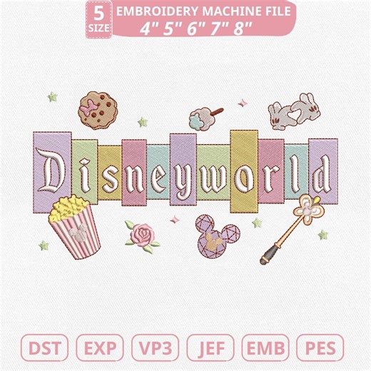 Coquette Disneyworld Machine Embroidery File, Disney Girls Trip Magic Kingdom (instant Download) - Etsy