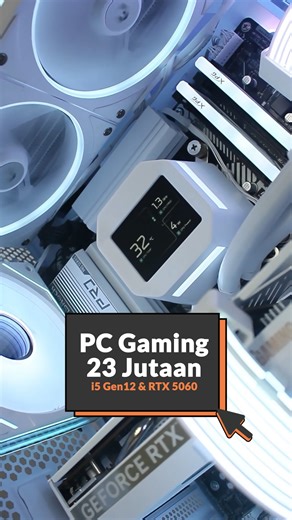 Rakit PC Gaming Pekalongan on Instagram: "Kapan lagi kalian punya PC Gaming kaya gini 😎 Spesifikasi : - Intel Core i5 12400F Tray - Asrock B760M PRO RS WIFI DDR4 - ZOTAC RTX 5060 Twin Edge OC 8GB GDDR7 White - Adata XPG SPECTRIX D35G RGB (2x8) 16GB DDR4 KIT 3200MHz White - OCYPUS Gamma F12 Reverse White Fan Case - Deepcool LM360mm Liquid Cooling LCD Display - Venom RX Daemon Continental S9 BTF White - OCYPUS Gamma F12 Forward White Fan Case - ADATA LEGEND 860 NVME 500GB GEN 4 - Coolmoon RC-ARGB