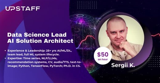 #datascience #ai #machinelearning #deeplearning #llm #nlp #rag #timeseries #recommendersystems #computervision #tensorflow #pytorch #stablediffusion #python #mlengineer #aiarchitect #techlead #hiring… | Upstaff