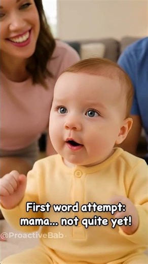Cute Baby Learning to Talk First Words or Babbling