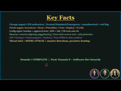 [7.5] CISSP Security Operations: Change Management, Patch, Config, and SOC (2026)