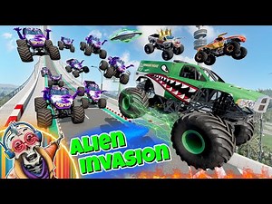 Monster Jam INSANE Alien Invasion Adventure Compilation 2 | Racing, Freestyle, and High Speed Jumps