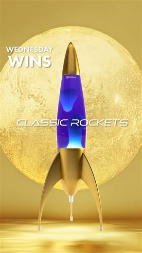 Mathmos® on Instagram: "𝗪𝗲𝗱𝗻𝗲𝘀𝗱𝗮𝘆 𝗪𝗶𝗻𝘀: 𝗖𝗹𝗮𝘀𝘀𝗶𝗰 𝗥𝗼𝗰𝗸𝗲𝘁 𝗟𝗮𝘃𝗮 𝗟𝗮𝗺𝗽𝘀 Our weekly giveaway continues. This week, the prize is the Telstar Gold First Edition No.500 in the violet/turquoise colourway, with two runners-up each r