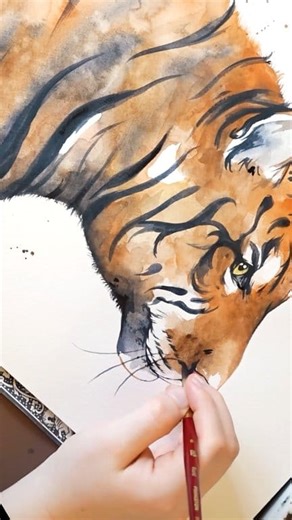 15K views · 421 reactions | Watercolor tiger | Painted Wing | Facebook