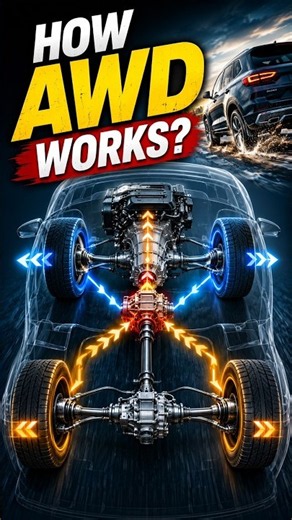 How AWD Works 🚗 | All-Wheel Drive Explained #automobile #mechanical #shorts #viralvideo