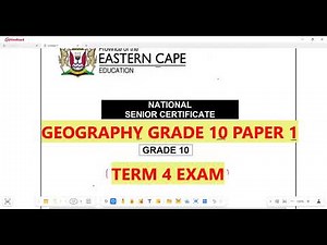 Geography Grade 10 Paper 1 November Exam Term 4