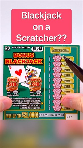 🃏BLACKJACK on a Scratch Off Ticket #newyorklottery #scratchofftickets #shorts #blackjack #money