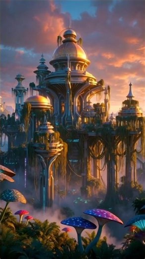 Alien City with Giant Creatures | Sci-Fi Fantasy World