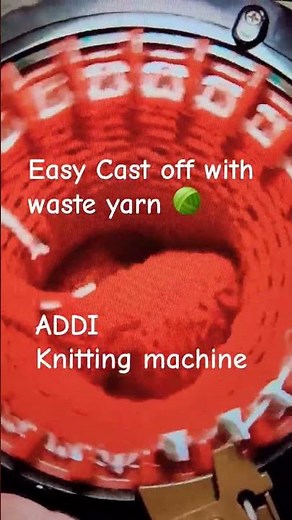 Easy cast off with waste yarn | knitting machine ❤️