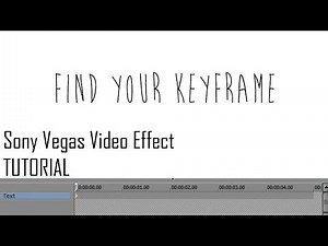 ! Find your Keyframe Timeline | Sony Vegas Tutorial