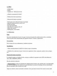 Datacion Relativa De Las Hojas De Trabajo De Los Fosiles