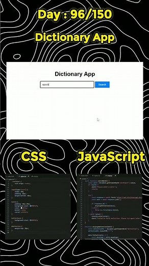 Build Your Own Dictionary App! | HTML, CSS & JavaScript Tutorial #coding #csshover #learnwebdev