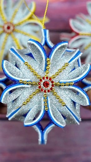 56K views · 1K reactions | Add a magical sparkle to your Christmas with these beautiful glitter foam ornaments! ✨ From stars ⭐ and bells  to snowflakes ❄️ and mini wreaths  — these handmade decorations are perfect for your Christmas tree, gifts, or home decor. #fblifestyle | Million Ideas of Crafts | Facebook