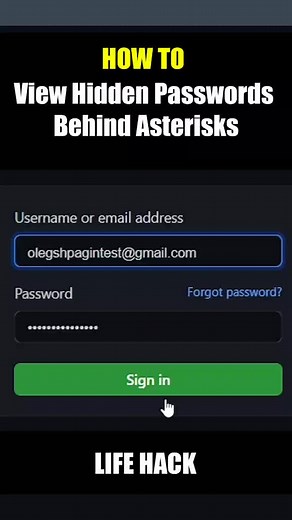 how to view hidden password behind asterisks #password #lifehacks | hacks