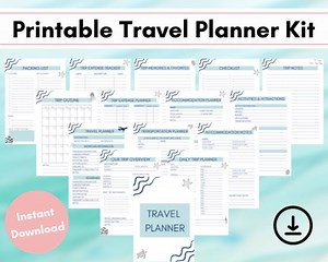 Printable Travel Planner | Trip Itinerary Planner | Vacation Planner | Planner Insert | Digital Travel Planner | Travel | A4 A5 PDF Download - Etsy