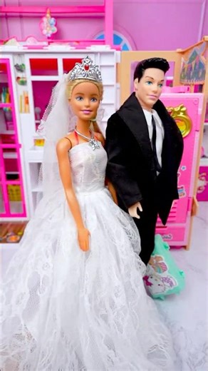 Satisfying Unboxing Barbie Wedding Playset, ASMR Video #shorts