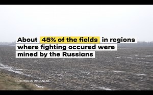 250,000 square kilometres of Ukrainian land have been mined because of Russia's military aggression. Thousands of square kilometres of fertile Ukrainian fields became dangerous, and it is taking a lot of time, effort, and brave people to harvest from them again 🌾 | Ukraine.ua