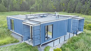 Tiny container village built from 4x20ft units