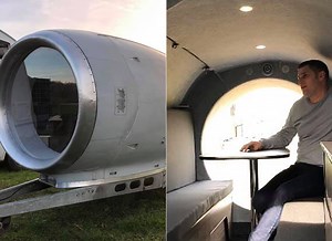 Mechanic Turns Vickers VC10 Jet Engine Into Amazing Camper Trailer