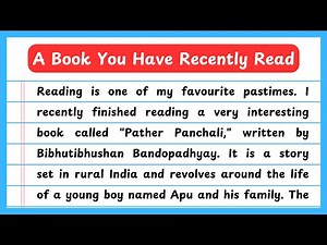 Paragraph on a book you have recently read | A book which you read recently paragraph writing
