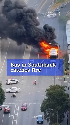 Humans of Australia on Instagram: "A bus caught fire in Southbank yesterday evening, sending thick smoke across the area. Emergency crews responded quickly and confirmed there were no passengers on board. Reporter: @_niiyati_ [humas of australia, breaking news, melbourne news, southbank, bus fire, fire emergency, public transport, emergency response, city update, victoria news, urban incidents, fire rescue victoria, news update, australia news] #humansofaustralia #explore #fyi #news #alert"