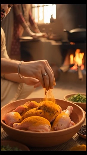 Village Style Chicken Curry&Roti Mehman ke Liye Special Dinner🍗🥘 #villagelife #husbandwife #shorts