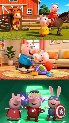 Peppa Pig Cleaning Battle 🧹🔥 | Tiles Hop EDM Rush Gameplay #shorts #peppapig #battle