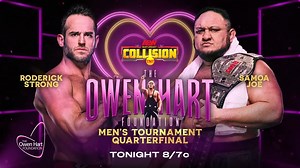 2.8K views · 246 reactions | TONIGHT, CM Punk will be on commentary for Roderick Strong vs. Samoa Joe #OwenHartFoundation Men’s Tournament Quarterfinal on #AEWCollision! CM Punk fights the winner of Strong vs. Joe in the semifinal NEXT Saturday! Don’t miss Saturday Night #AEWCollision at 8pm ET/7pm CT on TNT. | All Elite Wrestling | Facebook