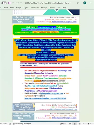 NR509 Week 1 Quiz 1 Due 1st March 2026 Complete Questions 1- 150 Actual Exam Screenshots NR-509 Advanced Physical Assessment NR509 Knowledge Test Quizzes Examplify Online Proctored Quiz . . >…..>……>>>>>.>>>>>>>>>> 🎓Need This #Exam_Help #Studyguide Or ✍ #Need_Writing_Help? 🎓We've Got You Covered….! 🌟 Welcome to 📚 Your Assignment Handlers, 🎓Unlock Your Academic Success! 🌟 Visit My Website🌟Click... ✅ [