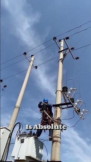 Working Overhead Power Distribution Line #shortsfeed