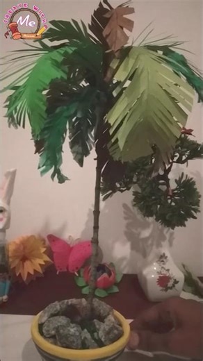DIY Coconut Tree Craft🌴 | Easy Paper Craft Idea #diy #coconuttree #shorts