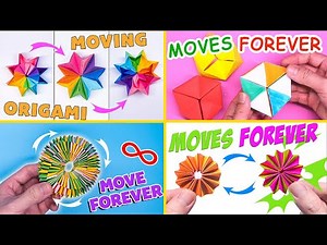 4 ORIGAMI MOVING FOREVER || Origami funny for everyone