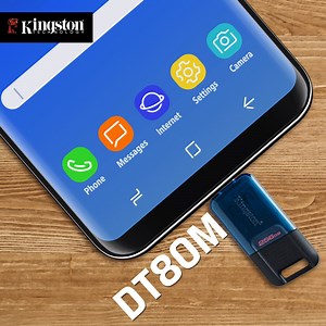 DT80M allows for quick and convenient storage and file transfers with extremely fast read speeds of up to 200MB/s and is designed to work with USB Type-C laptops, desktops, smartphones, and tablets without the need for an adapter. 👉kings.tn/DT80M #KingstonIsWithYou | Kingston Technology