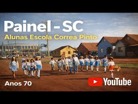 Alunos da Escola Corrêa Pinto em Desfile Cívico em Painel entre as década de 60 a 70