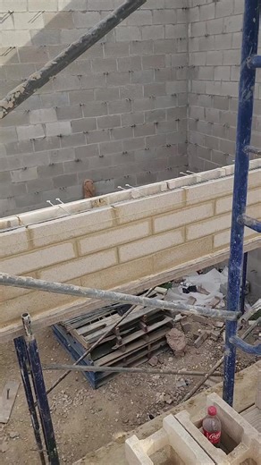 building CMU walls #concrete #bluecollar #cmu #electrician