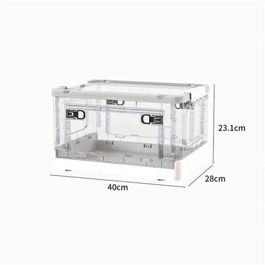 Stackable Foldable Large Capacity Containers Plastic Clothes Storage Boxes with Buckles