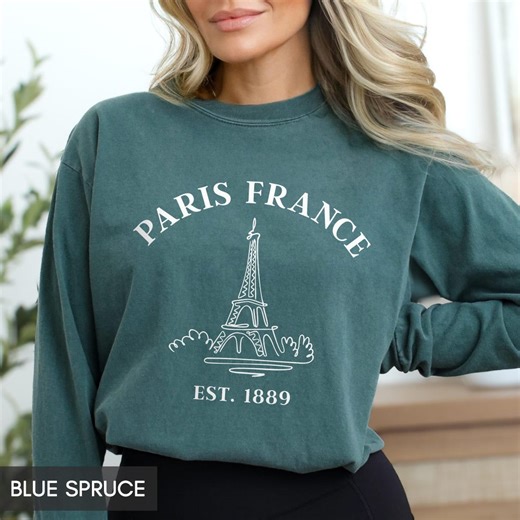 Comfort Colors® Paris France LONG Sleeve Shirt, Eiffel Tower Family Vacation Souvenir, Paris Group Matching Girls Trip Tee, for Women or Men - Etsy