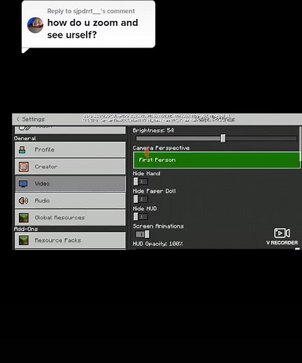 How to Zoom In and Out in Minecraft Camera Perspective