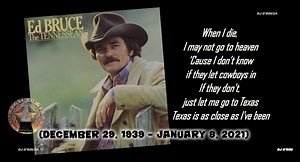 Remembering the late great Ed Bruce (December 29, 1939 – January 8, 2021) “Texas (When I Die)" is a song co-written and originally recorded by Ed Bruce . He was known for writing the 1975 song "Mammas Don't Let Your Babies Grow Up to Be. Bruce died of natural causes in Clarksville, Tennessee, on January 8, 2021, at the age of 81 Check out Stone Cold Country playlist 👇🏼 https://youtube.com/playlist?list=PL1XmR_qlIqurjt8efb4dkyjaapaQ-rKzt | Stone Cold Country