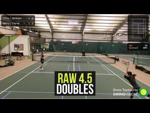 4.5 Doubles Tennis | Counterpuncher & Big Hitter vs All-Arounder & Big Server (Indoor Fast Court)