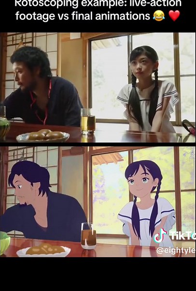 Comparing Live-Action and Rotoscoping in Ghost Cat Anzu 2D Animation