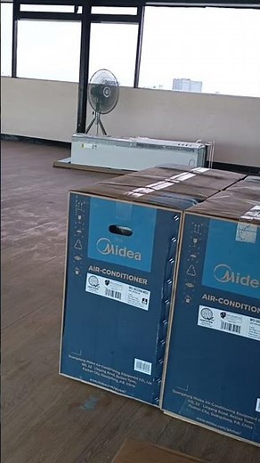 Midea inverter floor stand split Aircon - Live installation Work in Process