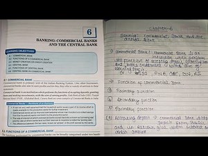 Chapter 6: Banking: Commercial Banks and The Central Bank (notes in description)