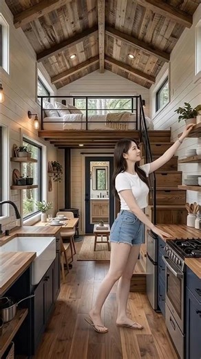 Beautiful Tiny House Loft Design – Small Home with Smart Space & Rustic Style