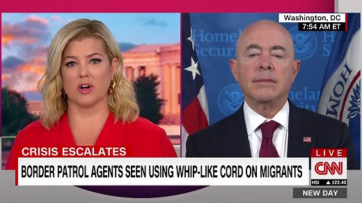 “Any mistreatment or abuse of a migrant is unacceptable, is against Border Patrol policy, training and our department’s values,” Homeland Security Secretary Alejandro Mayorkas says after Border Patrol agents were seen using a whip-like cord on migrants at the US-Mexico border. https://cnn.it/3AxbX6g | CNN