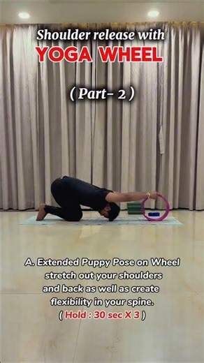 Shoulder Release with Yoga Wheel ( Part 2 ) ✨✨ #yoga #shoulder #shoulderworkout #yogaworkout