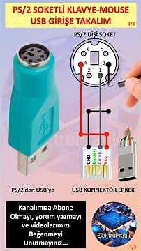 PS2 Klavye - Mouse, USB girişe Bağlama #diy #elektronik #electronic #ps2 #usb #usb3 #usb4 #howto