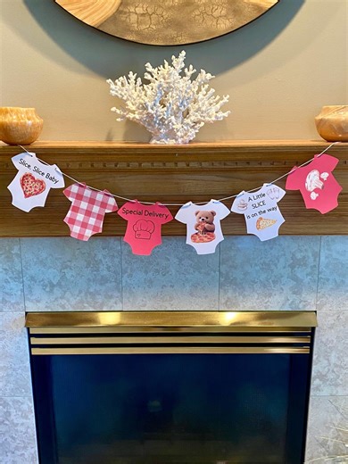 Baby Shower Garland • Pizza Theme, Italian Inspired, Double-sided Banner, 6-10 FT, Double-sided, Fully Assembled - Etsy