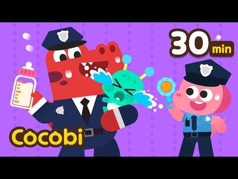 ¡Un policía cuidando a un bebé alienígena!👮‍♂️🛸 | Canciones de Las Profesiones | Kids Songs | Cocobi